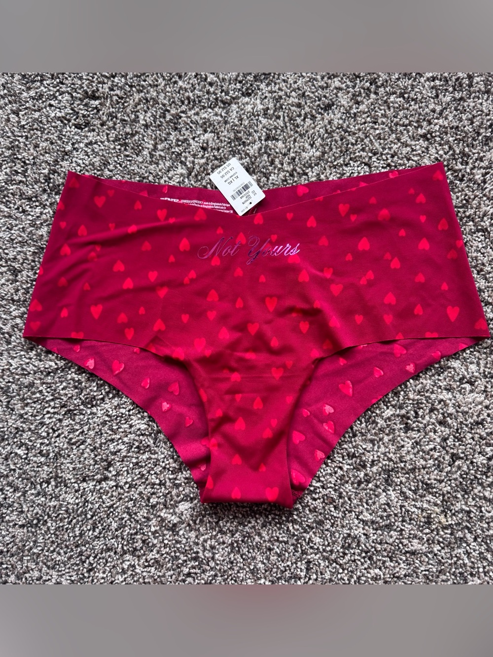 NEW VS PINK Red Heart Print Seamless Panty